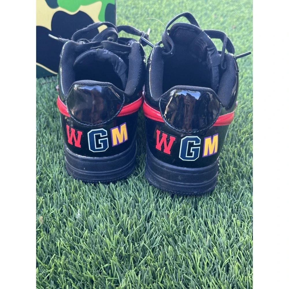A Bathing Ape BAPE STA Shark Patent Black Red US 9.5 EU 43 w/ Box